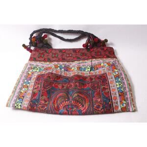 Boho Thai Hmong Tote Bag Embroidered Ethnic Large Handbag ~ 260402-WH 1058